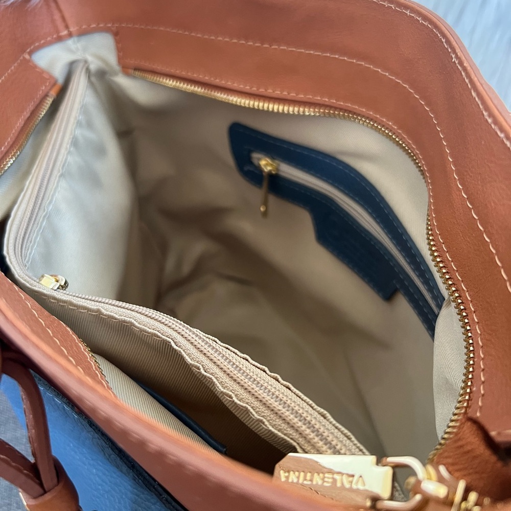 NWT VALENTINA TOP ZIP TOTE SATCHEL HANDBAG ITALIAN LEATHER - Picture 6 of 13